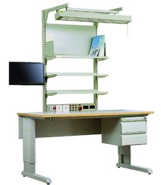 Height Adjustable Electronic Assembly Workbench Anti Static Desk Multi Function